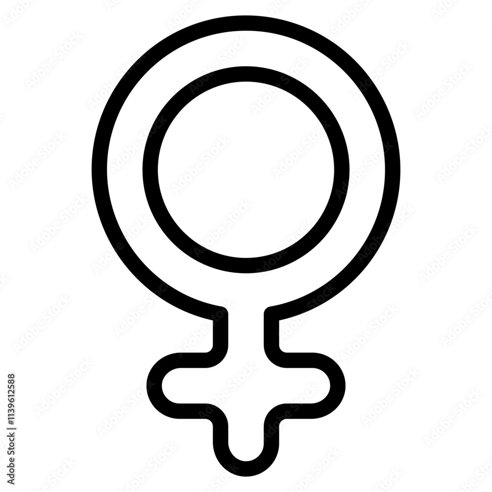 Feminine symbol Line Icon Feminine symbol Line Icon