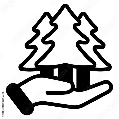 Forest conservation Glyph Icon