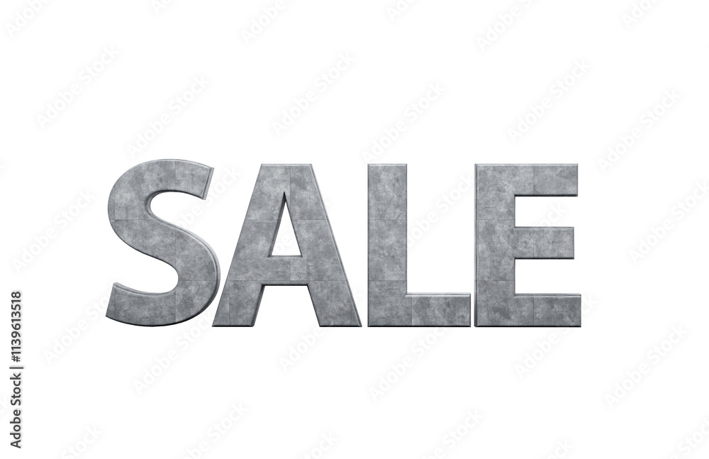 Bold Letters SALE Text Crafted From Grey Textured Concrete Stone 3d Illustration Bold Letters SALE Text Crafted From Grey Textured Concrete Stone 3d Illustration