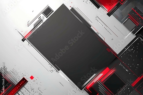 technology; abstract; futuristic; red; black; silver; digital; background; modern; lines; cyber; design; geometric; tech; sci-fi; dark; innovation; electronic; pattern; circuit; layout; motion; dynami photo