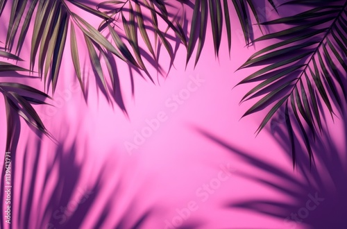 Palm Leaves Cast Shadows On...