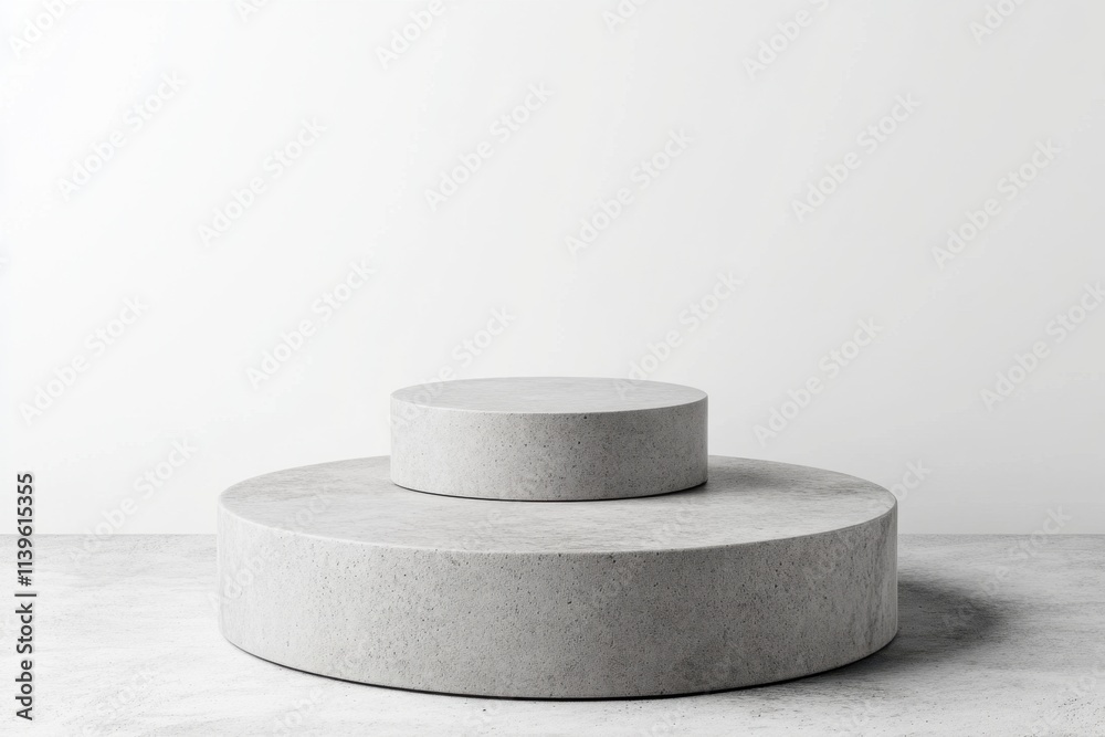 The stone display serves as an alluring backdrop for cosmetics.