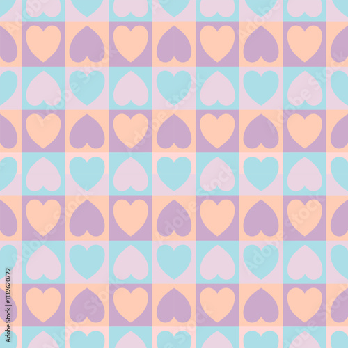 Valentine Seamless Patterns with Pastel Heart