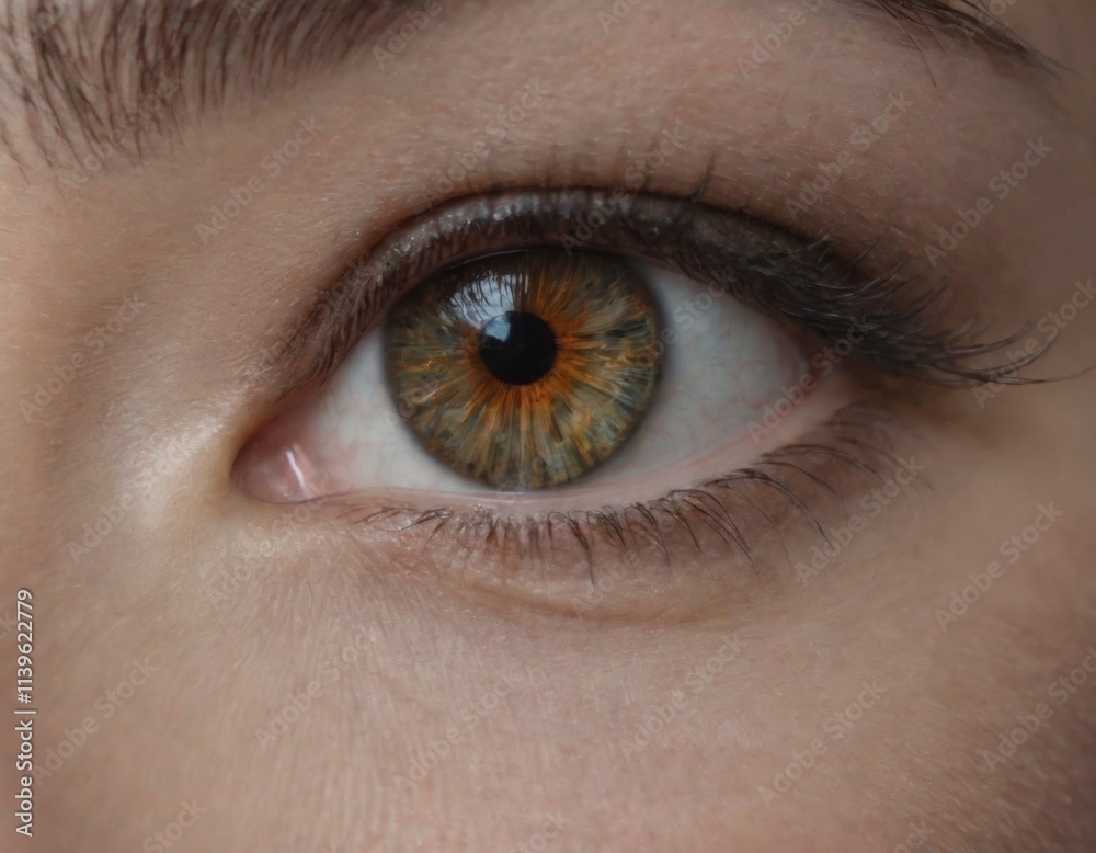 female eye close up, realistic illustration