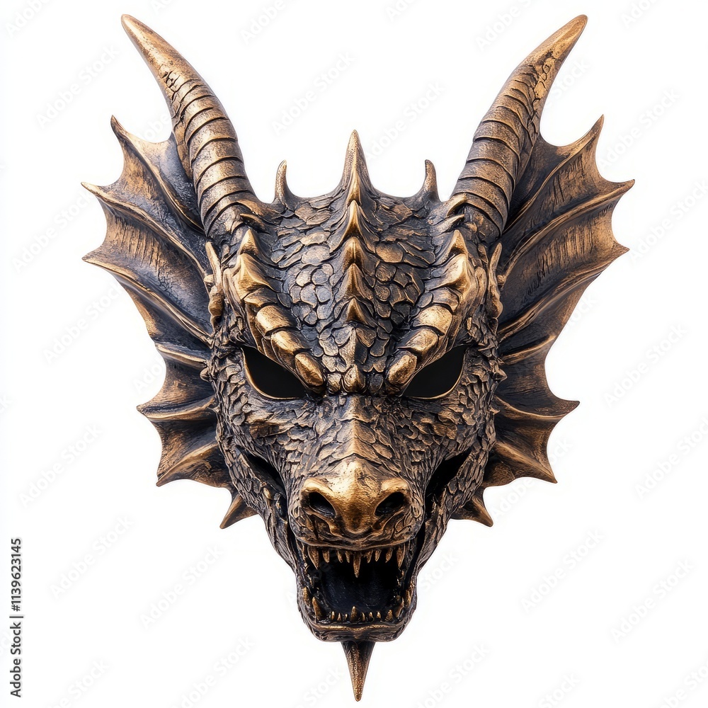 Dragon head mask isolated on white background Dragon head mask isolated on white background