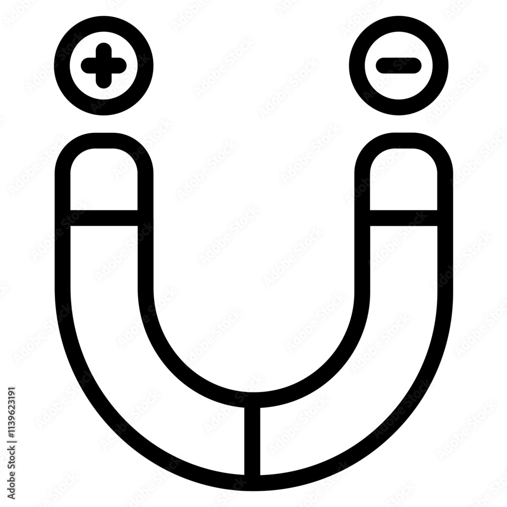 Magnetism Line Icon Magnetism Line Icon