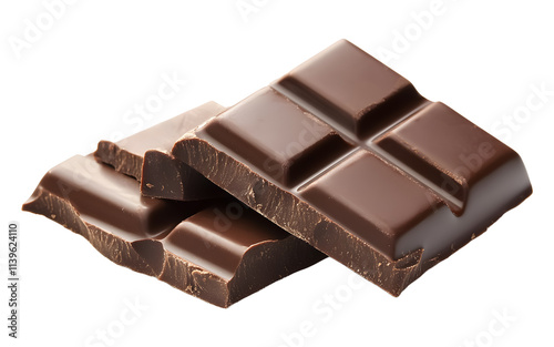 Chocolate bar on a transparent background. isolated background. photo