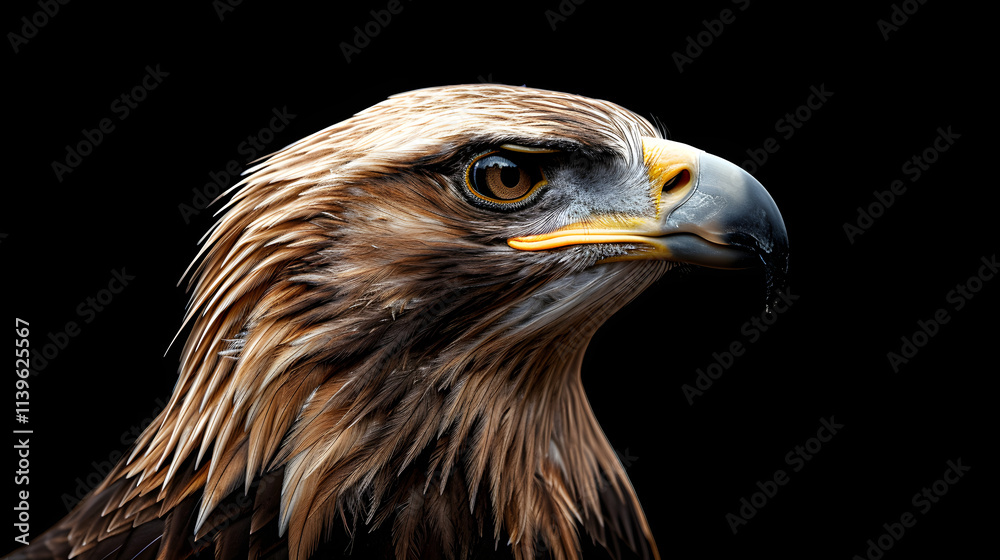 Portrait of an Eagle on Black Background. Portrait of an Eagle on Black Background.