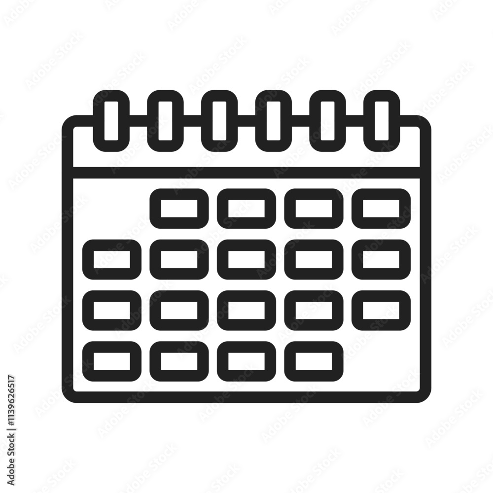 Calendar icon vector image. Suitable for mobile apps, web apps and print media. Calendar icon vector image. Suitable for mobile apps, web apps and print media.