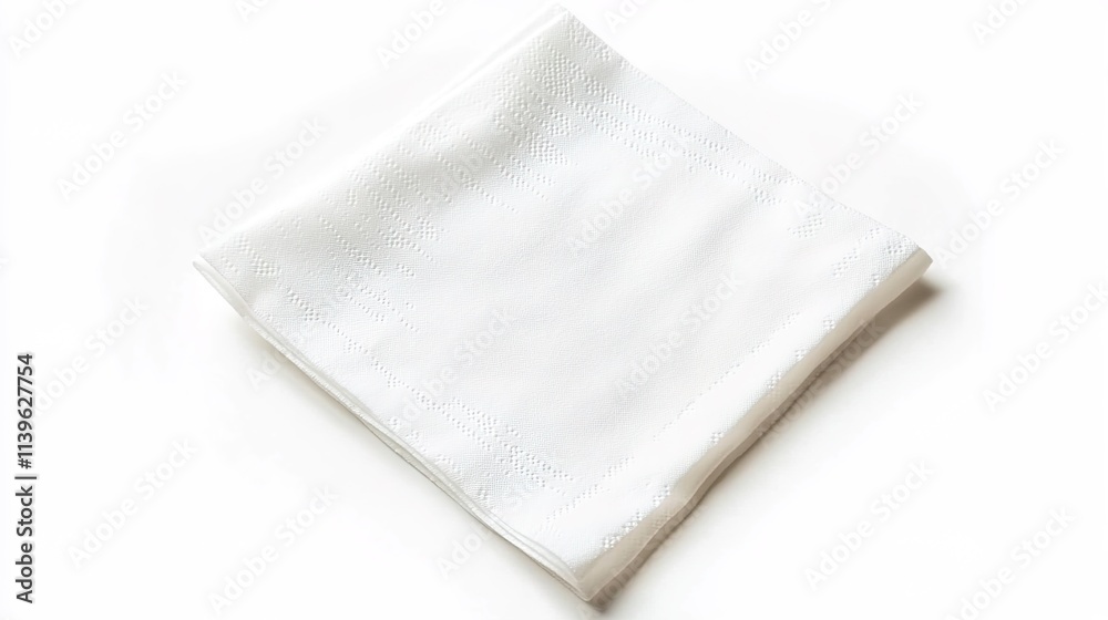 White paper napkin isolated on a white background White paper napkin isolated on a white background