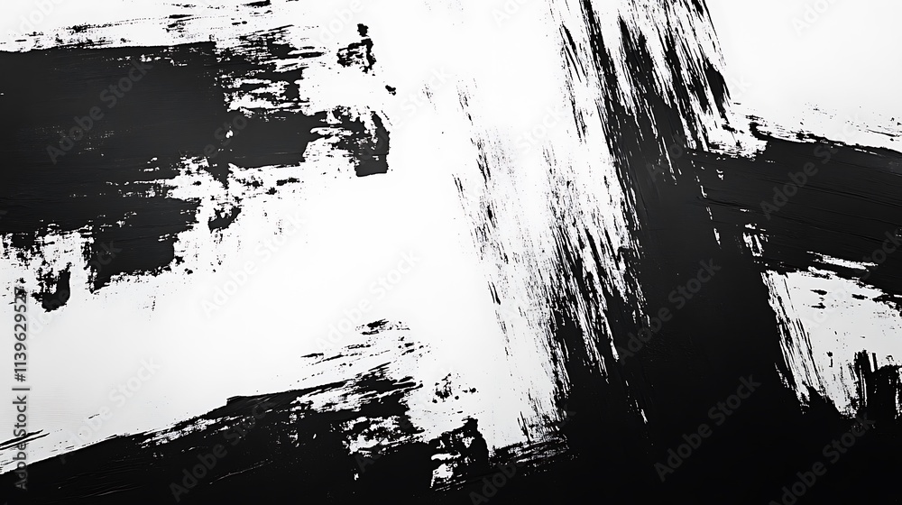 Abstract expressive black brushstrokes digital painting mockup.. AI Generated Abstract expressive black brushstrokes digital painting mockup.. AI Generated