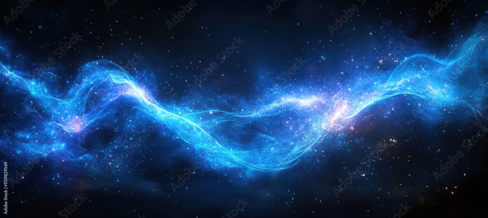 Global Network Concept with Blue Light Effect on Dark Background. Global Network Concept with Blue Light Effect on Dark Background.
