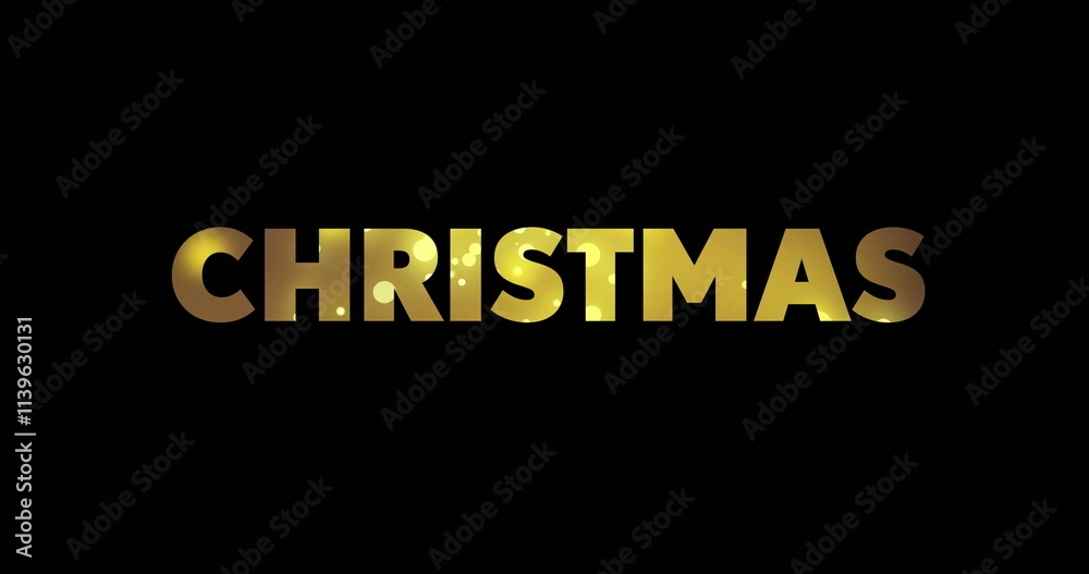 Obraz premium Image of christmas text with fairy lights on black background