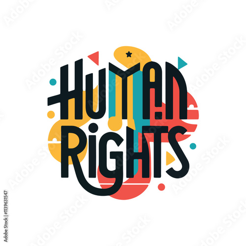 Human Rights Day Typography with Bear Silhouette Designs photo