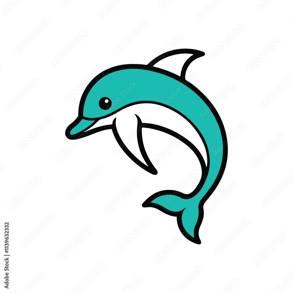 Line Art Dolphin Silhouette for Creative and Marine Designs Line Art Dolphin Silhouette for Creative and Marine Designs