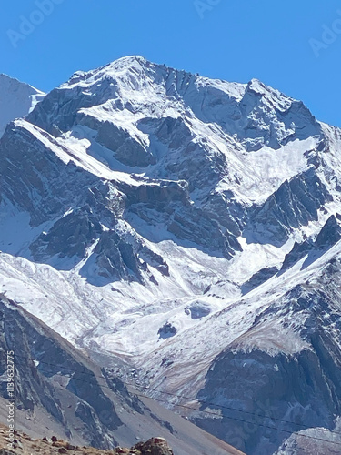 Om Parvat, a sacred peak in the Himalayas, in Uttarakhand, India photo