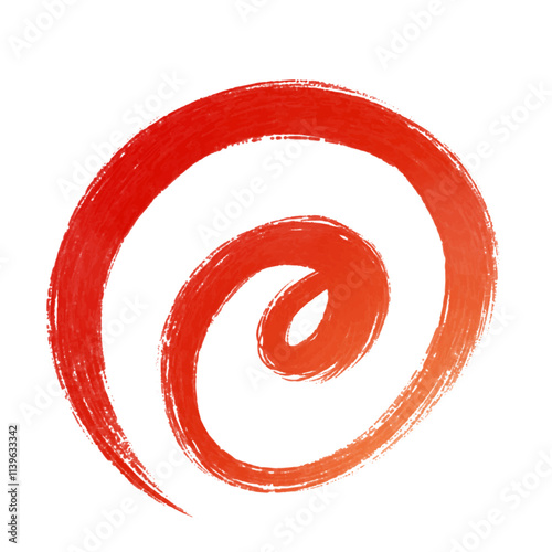 手描きの赤い筆文字の二重丸