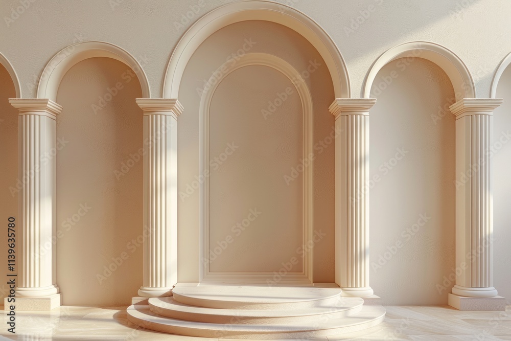 Elegant Architectural Interior with Arched Design Elegant Architectural Interior with Arched Design