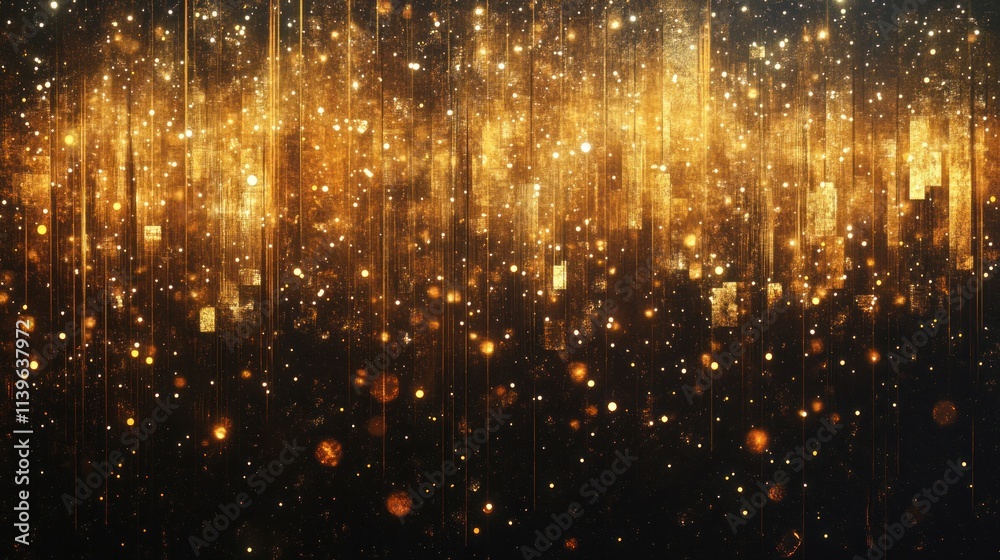 A stunning display of golden fireworks at night, with shimmering lights and explosive material blurring into abstract patterns, celebrating the New Year. A stunning display of golden fireworks at night, with shimmering lights and explosive material blurring into abstract patterns, celebrating the New Year.