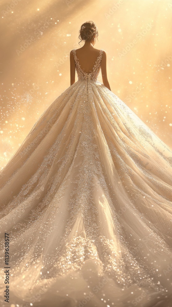 A stunning wedding dress banner with a dramatic ball gown featuring intricate beading and a voluminous skirt, set against a warm, soft background with glowing accents. A stunning wedding dress banner with a dramatic ball gown featuring intricate beading and a voluminous skirt, set against a warm, soft background with glowing accents.