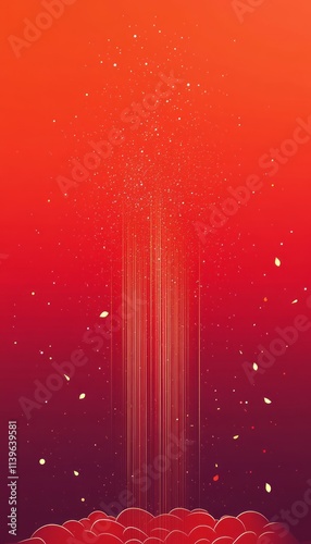 Abstract Red Background wit...