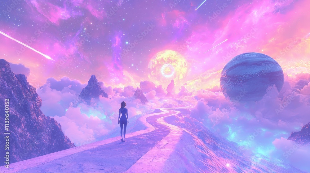Obraz premium Cosmic Dreamer on Interstellar Road