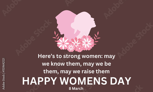 elegant happy women's day greeting card with floral heart design, soft pink theme, delicate message celebrating love, respect, and appreciation for women worldwide