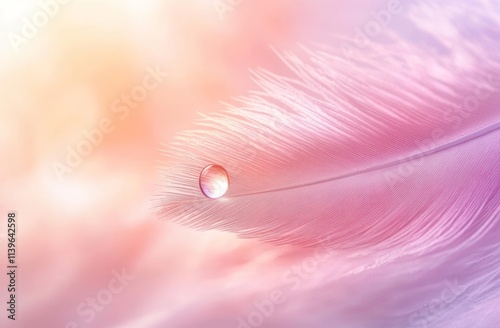 Pink Feather with a Water D...