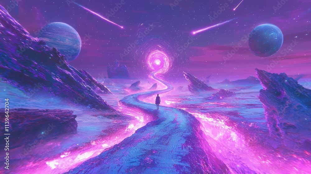 Obraz premium Mystical Voyager on Star Path
