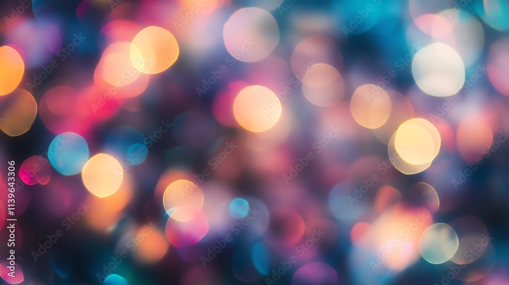 Fototapeta premium Vibrant Bokeh Lights: A Nighttime Cityscape Impression. AI Generated