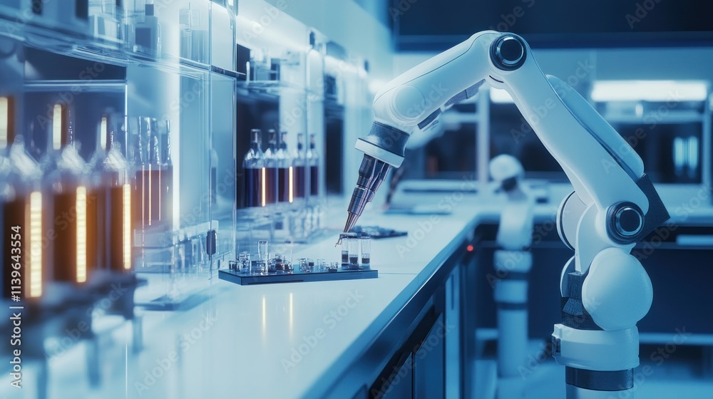Robotic Arm in a Modern Scientific Laboratory Setting Robotic Arm in a Modern Scientific Laboratory Setting