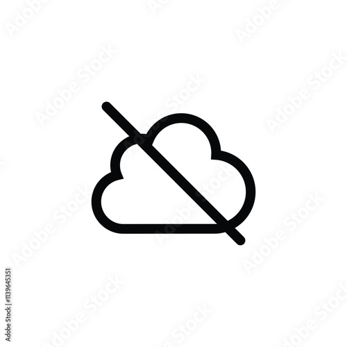 Cloud Off Icon No Cloud Icon outline style UI UX  illustration