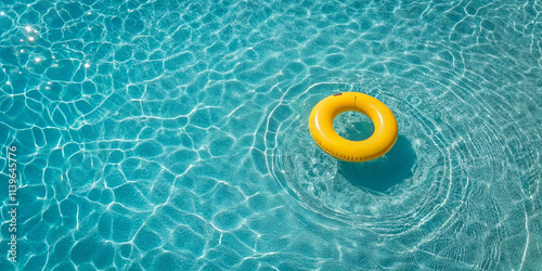 Yellow Swimming Pool Ring Float photo