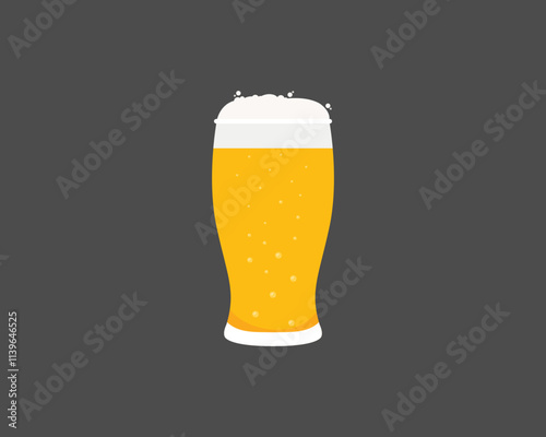 Beer mug with foam. isolated on white background.