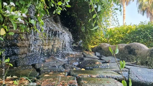 There is a beautiful waterfall on the territory of the hotel.
