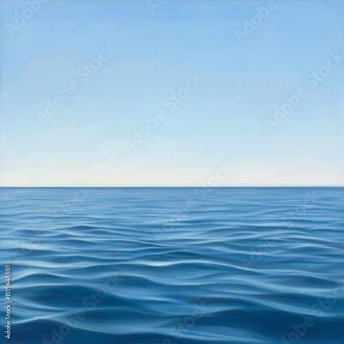 Calm ocean surface under a clear blue sky.