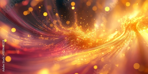 Golden Glitter Swirls Abstr...