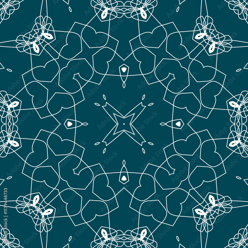 Obraz premium Christmas seamless pattern. Christmas background blue. Snowflake pattern. Happy New Year