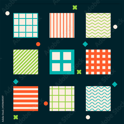 Flat design colorful geometric shape illustration