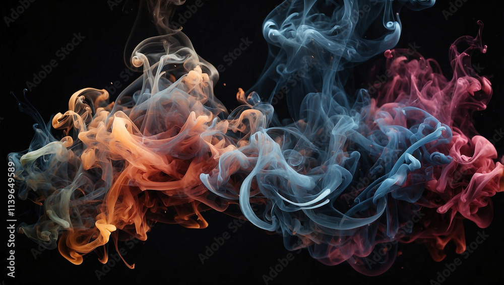 Fototapeta premium Smoke on Black Background