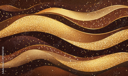 Abstract Gold Brown Glitter...