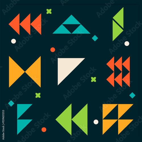 Flat design colorful geometric shape illustration