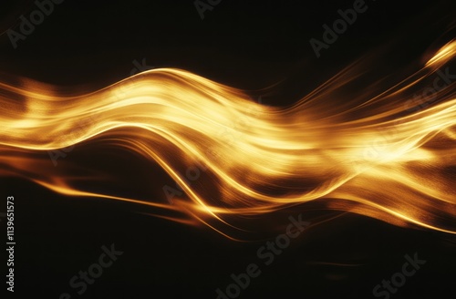 Golden Abstract Waves Flowi...
