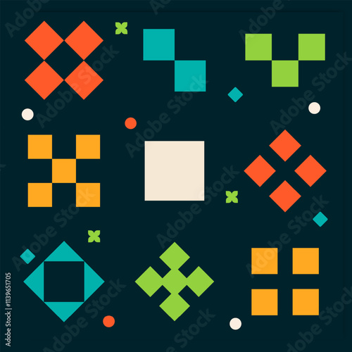 Flat design colorful geometric shape illustration