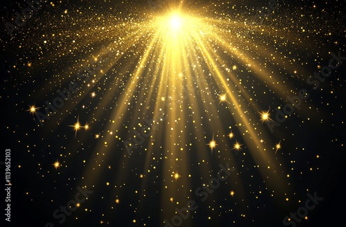Golden Light Rays Sparkle D...