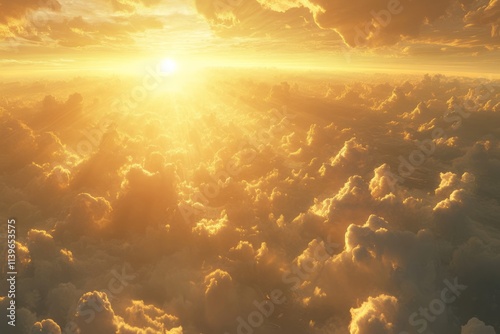 Golden Sunset Above a Sea o...