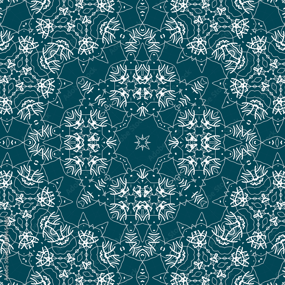 Fototapeta premium Christmas seamless pattern. Christmas background blue. Snowflake pattern. Happy New Year