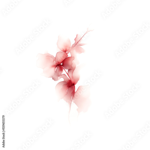 Watercolor Syringa Flowers on Transparent Background