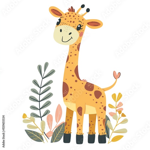 Vibrant abstract animal with playful colors and cheerful design
