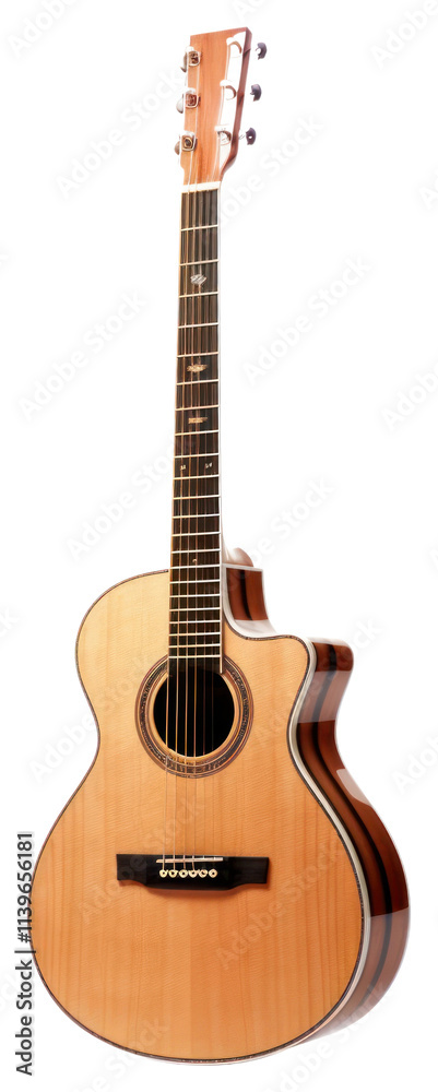 Obraz premium PNG An acoustic guitar white background string music.
